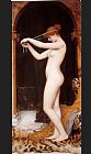 John William Godward Canvas Paintings - Venus Binding Her Hair